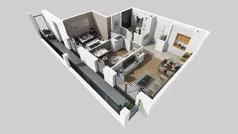 3 pokoje, mieszkanie 54,95 m², piętro 1, oferta nr B/124, Osiedle przy Wielickiej etap 1.2, Kraków, Bieżanów-Prokocim, ul. M. Orwid