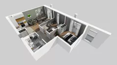 3 pokoje, mieszkanie 54,99 m², piętro 2, oferta nr B/132, Osiedle przy Wielickiej etap 1.2, Kraków, Bieżanów-Prokocim, ul. M. Orwid