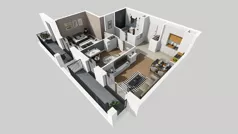 3 pokoje, mieszkanie 56,14 m², piętro 3, oferta nr B/140, Osiedle przy Wielickiej etap 1.2, Kraków, Bieżanów-Prokocim, ul. M. Orwid