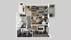 3 pokoje, mieszkanie 55,22 m², piętro 2, oferta nr C/69, Przystanek Prądnik 2, Kraków, Prądnik Biały, Górka Narodowa, ul. Meiera