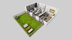 3 pokoje, mieszkanie 59,55 m², piętro 1, oferta nr C/177, Przystanek Prądnik 2, Kraków, Prądnik Biały, Górka Narodowa, ul. Meiera