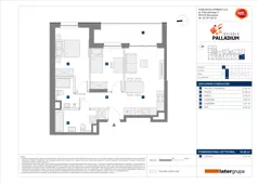 3 pokoje, mieszkanie 54,96 m², piętro 1, oferta nr A/39, Osiedle Palladium, Warszawa, Białołęka, Nowodwory, ul. Mieczysławy Ćwiklińskiej