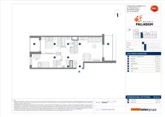 3 pokoje, mieszkanie 56,39 m², piętro 1, oferta nr A/44, Osiedle Palladium, Warszawa, Białołęka, Nowodwory, ul. Mieczysławy Ćwiklińskiej
