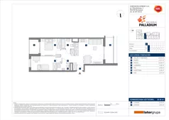 3 pokoje, mieszkanie 56,36 m², piętro 1, oferta nr B/46, Osiedle Palladium, Warszawa, Białołęka, Nowodwory, ul. Mieczysławy Ćwiklińskiej