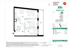 3 pokoje, mieszkanie 53,52 m², piętro 1, oferta nr A/12, Osiedle Międzyleska 3, Wrocław, Tarnogaj, Krzyki, ul. Międzyleska