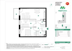3 pokoje, mieszkanie 57,88 m², piętro 4, oferta nr A/41, Osiedle Międzyleska 3, Wrocław, Tarnogaj, Krzyki, ul. Międzyleska
