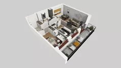 3 pokoje, mieszkanie 53,52 m², piętro 4, oferta nr A/44, Osiedle Międzyleska 3, Wrocław, Tarnogaj, Krzyki, ul. Międzyleska