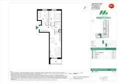 3 pokoje, mieszkanie 59,23 m², piętro 2, oferta nr A/103, Osiedle Międzyleska 3, Wrocław, Tarnogaj, Krzyki, ul. Międzyleska