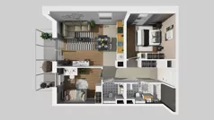 3 pokoje, mieszkanie 59,69 m², piętro 1, oferta nr A/5, Międzyleska 4, Wrocław, Tarnogaj, Krzyki, ul. Międzyleska