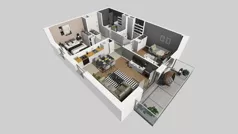 3 pokoje, mieszkanie 59,69 m², piętro 1, oferta nr A/5, Międzyleska 4, Wrocław, Tarnogaj, Krzyki, ul. Międzyleska