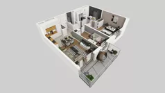 3 pokoje, mieszkanie 64,59 m², piętro 1, oferta nr A/68, Międzyleska 4, Wrocław, Tarnogaj, Krzyki, ul. Międzyleska