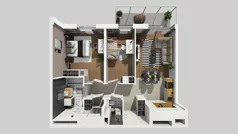 3 pokoje, mieszkanie 64,59 m², piętro 2, oferta nr A/77, Międzyleska 4, Wrocław, Tarnogaj, Krzyki, ul. Międzyleska