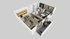 3 pokoje, mieszkanie 51,52 m², piętro 5, oferta nr A/133, Międzyleska 4, Wrocław, Tarnogaj, Krzyki, ul. Międzyleska