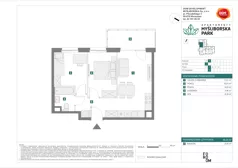 3 pokoje, mieszkanie 46,28 m², piętro 1, oferta nr H/13, Apartamenty Myśliborska Park, Warszawa, Białołęka, Żerań, ul. Myśliborska 11