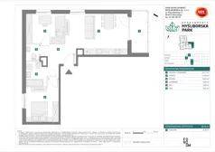 3 pokoje, mieszkanie 59,58 m², piętro 2, oferta nr H/15, Apartamenty Myśliborska Park, Warszawa, Białołęka, Żerań, ul. Myśliborska 11