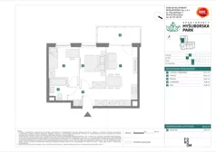 3 pokoje, mieszkanie 46,28 m², piętro 2, oferta nr H/20, Apartamenty Myśliborska Park, Warszawa, Białołęka, Żerań, ul. Myśliborska 11