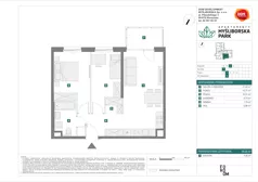 3 pokoje, mieszkanie 58,38 m², piętro 1, oferta nr I/8, Apartamenty Myśliborska Park, Warszawa, Białołęka, Żerań, ul. Myśliborska 11