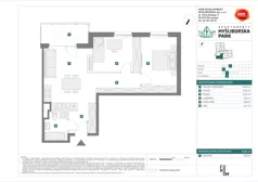 3 pokoje, mieszkanie 58,82 m², piętro 1, oferta nr I/9, Apartamenty Myśliborska Park, Warszawa, Białołęka, Żerań, ul. Myśliborska 11