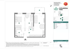 3 pokoje, mieszkanie 58,38 m², piętro 2, oferta nr I/14, Apartamenty Myśliborska Park, Warszawa, Białołęka, Żerań, ul. Myśliborska 11