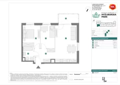 3 pokoje, mieszkanie 58,62 m², piętro 1, oferta nr J/58, Apartamenty Myśliborska Park, Warszawa, Białołęka, Żerań, ul. Myśliborska 11