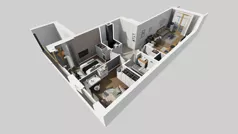 3 pokoje, mieszkanie 60,37 m², piętro 2, oferta nr A/124, Apartamenty Metro Wilanowska, Warszawa, Mokotów, Ksawerów, ul. Pejzażowa 26