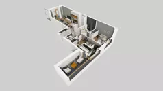 3 pokoje, mieszkanie 60,37 m², piętro 2, oferta nr A/124, Apartamenty Metro Wilanowska, Warszawa, Mokotów, Ksawerów, ul. Pejzażowa 26