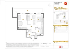 3 pokoje, mieszkanie 49,74 m², piętro 7, oferta nr A/284, Apartamenty Metro Wilanowska, Warszawa, Mokotów, Ksawerów, ul. Pejzażowa 26