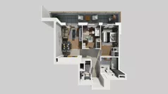 3 pokoje, mieszkanie 49,74 m², piętro 7, oferta nr A/284, Apartamenty Metro Wilanowska, Warszawa, Mokotów, Ksawerów, ul. Pejzażowa 26