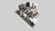 3 pokoje, mieszkanie 49,74 m², piętro 7, oferta nr A/284, Apartamenty Metro Wilanowska, Warszawa, Mokotów, Ksawerów, ul. Pejzażowa 26