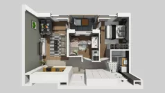 3 pokoje, mieszkanie 48,22 m², piętro 4, oferta nr A/239, Apartamenty Metro Wilanowska, Warszawa, Mokotów, Ksawerów, ul. Pejzażowa 26