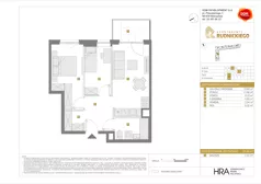 3 pokoje, mieszkanie 50,38 m², piętro 1, oferta nr C/121, Apartamenty Rudnickiego, Warszawa, Bielany, Piaski, ul. Rudnickiego 7