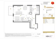 3 pokoje, mieszkanie 54,63 m², piętro 5, oferta nr C/165, Apartamenty Rudnickiego, Warszawa, Bielany, Piaski, ul. Rudnickiego 7