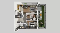 3 pokoje, mieszkanie 59,92 m², parter, oferta nr C/4, Osiedle Urbino 4.2, Warszawa, Włochy, Raków, ul. Szybka