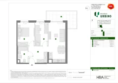 3 pokoje, mieszkanie 57,57 m², piętro 1, oferta nr E/38, Osiedle Urbino 4.3, Warszawa, Włochy, Raków, ul. Szybka
