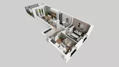 3 pokoje, mieszkanie 49,65 m², parter, oferta nr F/1, Osiedle Urbino 4.3, Warszawa, Włochy, Raków, ul. Szybka