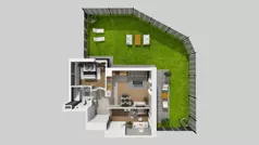 3 pokoje, mieszkanie 57,57 m², piętro 1, oferta nr E/38, Osiedle Urbino 4.3, Warszawa, Włochy, Raków, ul. Szybka