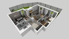 3 pokoje, mieszkanie 57,57 m², piętro 1, oferta nr E/38, Osiedle Urbino 4.3, Warszawa, Włochy, Raków, ul. Szybka