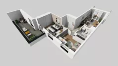 3 pokoje, mieszkanie 59,77 m², piętro 1, oferta nr F/6, Osiedle Urbino 4.3, Warszawa, Włochy, Raków, ul. Szybka