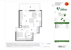 3 pokoje, mieszkanie 59,65 m², piętro 3, oferta nr F/19, Osiedle Urbino 4, Warszawa, Włochy, Raków, ul. Szybka