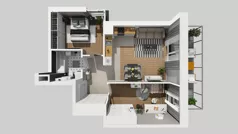 3 pokoje, mieszkanie 59,65 m², piętro 3, oferta nr F/19, Osiedle Urbino 4.3, Warszawa, Włochy, Raków, ul. Szybka