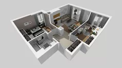 3 pokoje, mieszkanie 59,65 m², piętro 3, oferta nr F/19, Osiedle Urbino 4.3, Warszawa, Włochy, Raków, ul. Szybka