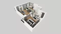 3 pokoje, mieszkanie 59,65 m², piętro 3, oferta nr F/19, Osiedle Urbino 4.3, Warszawa, Włochy, Raków, ul. Szybka