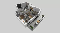 3 pokoje, mieszkanie 59,65 m², piętro 3, oferta nr F/19, Osiedle Urbino 4.3, Warszawa, Włochy, Raków, ul. Szybka