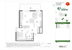 3 pokoje, mieszkanie 59,65 m², piętro 5, oferta nr F/29, Osiedle Urbino 4.3, Warszawa, Włochy, Raków, ul. Szybka