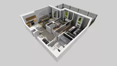 3 pokoje, mieszkanie 57,57 m², piętro 1, oferta nr E/38, Osiedle Urbino 4.3, Warszawa, Włochy, Raków, ul. Szybka