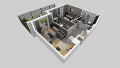 3 pokoje, mieszkanie 57,57 m², piętro 1, oferta nr E/38, Osiedle Urbino 4.3, Warszawa, Włochy, Raków, ul. Szybka