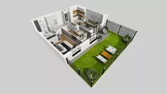 3 pokoje, mieszkanie 57,57 m², piętro 1, oferta nr E/38, Osiedle Urbino 4.3, Warszawa, Włochy, Raków, ul. Szybka
