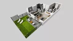 3 pokoje, mieszkanie 59,73 m², parter, oferta nr F/34, Osiedle Urbino 4.3, Warszawa, Włochy, Raków, ul. Szybka