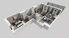 3 pokoje, mieszkanie 59,73 m², parter, oferta nr F/34, Osiedle Urbino 4.3, Warszawa, Włochy, Raków, ul. Szybka