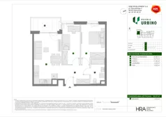 3 pokoje, mieszkanie 59,97 m², piętro 1, oferta nr F/36, Osiedle Urbino 4.3, Warszawa, Włochy, Raków, ul. Szybka